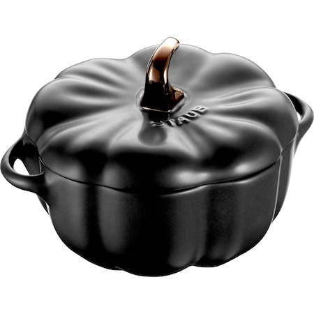 Staub Ceramic 16-oz Petite Pumpkin Cocotteand, Matte Black 1003823