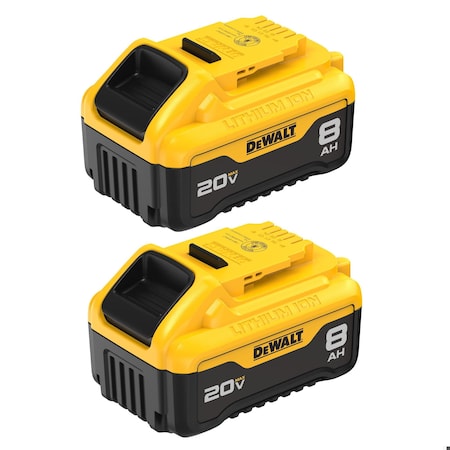 Dewalt Battery Pack, 8.0 Ah, Li-Ion, 2PK DCB208-2