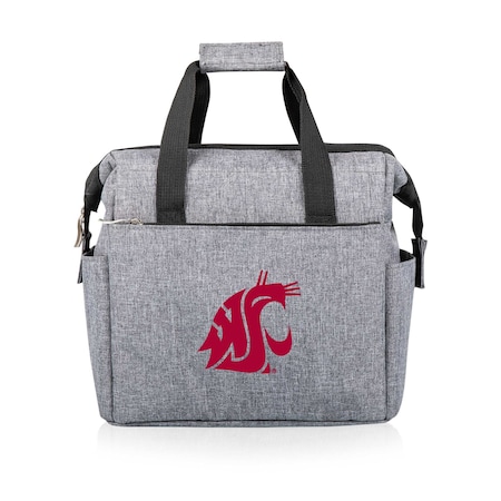 Picnic Time Family Of Brands NCAA Washington State Cougars On The Go Lunch Bag Cooler - Soft Cooler Lunch Box, Heathered Gray 510-00-105-634-0