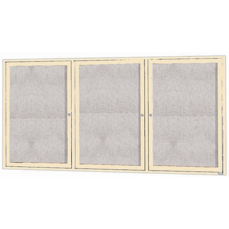 Aarco Outdoor Enclosed Bulletin Board w/ Al Frame, Neutral Standard Vinyl, Frame is Ivory, 36''Hx72''W ODCC3672-3RIV