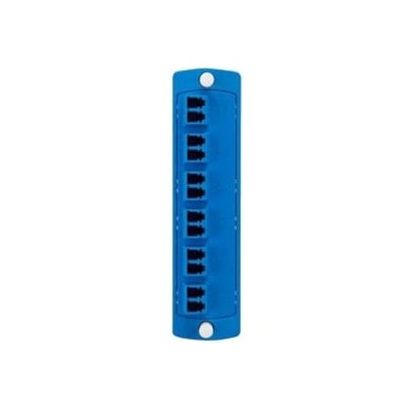 Leviton LC DUPLEX SM PLATE WITH SIX, COUPLERS OS2 BLUE CERAMIC, SLEEVE 12 FIBER 5F100-2LL
