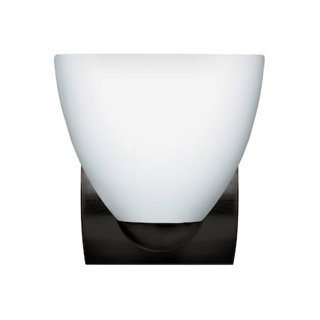 Besa Lighting Besa, Sasha Mini Sconce, Opal Matte, Black Finish, 1x60W E26 base 1WZ-757207-BK