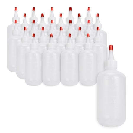 Oasis Boston Round Yorker Dropper Bottle, 240mL/8 oz, 25PK BSRD240