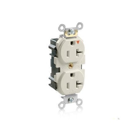 Leviton Straight Blade Receptacle, 5-20R, 20 A, 125V AC, Flush Mount, Isolated Ground M5362-IGT