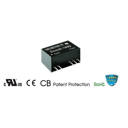 Mornsun DC-DC Converter, Dual outputs 1W ±5V, 21.6-26.4V input G2405S-1WR2