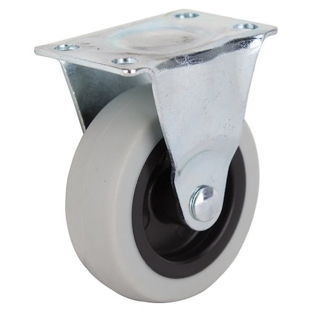 Prosource Rigid Caster, 3 in Dia Wheel, 24 mm W Wheel, Thermoplastic Rubber Wheel, Gray, 130 lb JC-N02-G