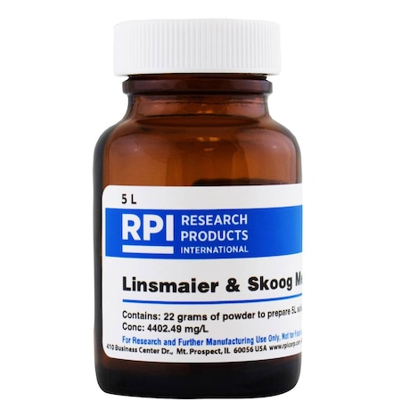 Rpi Linsmaier and Skoog Medium, Powder, 22 grams Makes 5 Liters L24000-5.0