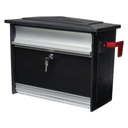 Architectural Mailboxes Mailsafe Locking Wall-Mount Mailbox, Black MSK00BAM