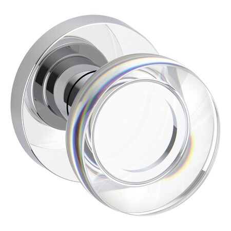 Baldwin Half Dummy Contemporary Crystal Knob and Contemporary Round Rose Bright Chrome Finish HDCCYCRR260
