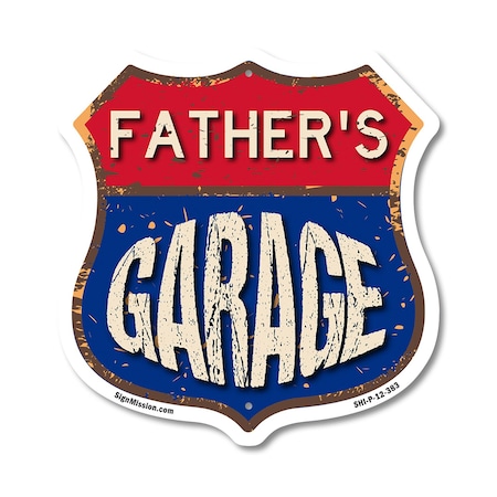 Signmission Father's Garage, 12 Inch X 12 Inch, Plastic Sign SHI-P-12-383-FATHER