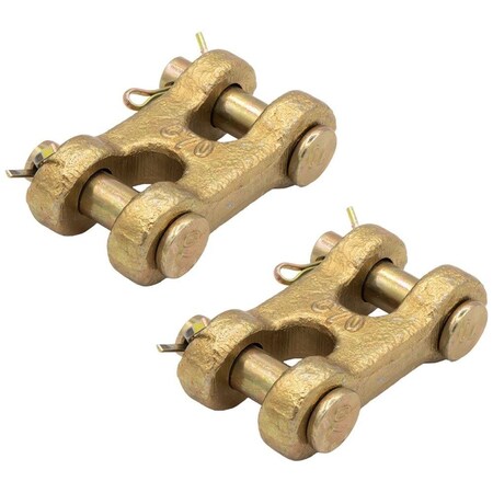 Mytee Products 2 Pack 5/16in G70 Chain Double Clevis Mid Link Truck Trailer Tie Down Links Towing, 2PK CH516-Lx2