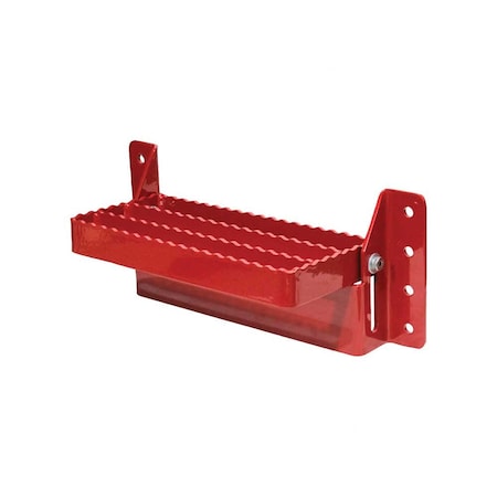 K&M Mfg Universal Flip-Up Tractor Step Red Powder Coat Finish 3459
