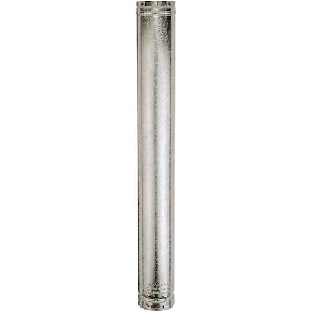 Ameri-Vent Type B Gas Vent Pipe, 4 in OD, 24 in L, Galvanized Steel 4E24
