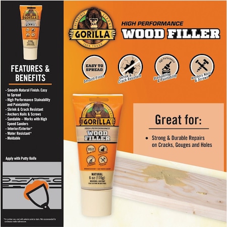Gorilla Glue 6 Oz. Natural Wood Filler Tube 107072