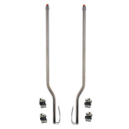 Replacement For Peterbilt 348 Year 2021 304 Stainless Steel 42In Bumper Guides W/ Amber Leds Offset