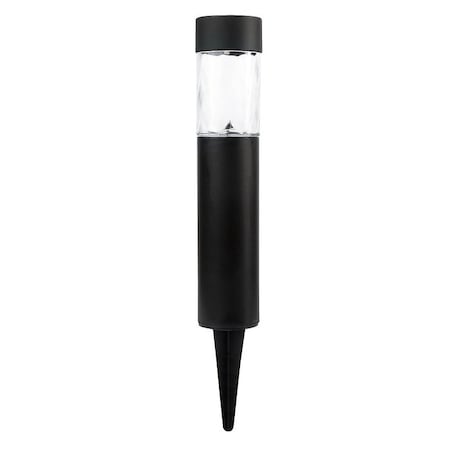 Boston Harbor Solar Bollard Light, Swirl Lens, Plastic, Black 27092