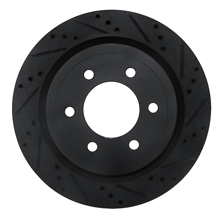 Dynamic Friction Co DFC Brake Rotor - Drilled and Slotted - Black 633-54267R