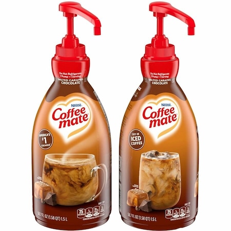 Coffee Mate Salted Caramel Chocolate Liquid Concentrate Coffee Creamer - Pump Bottle - Salted Caramel, 2PK 79976