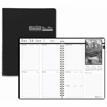 House Of Doolittle Doolittle, WEEKLY PLANNER WITH BLACK AND WHITE PHOTOS, 11 X 8.5, BLACK, 2021 217102