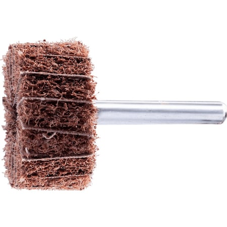 Pferd PFERD POLINOX Mounted Flap Wheel, 1-1/2in x 3/4, 80 Grit, Interleaved, 1/4in Shank, Aluminum Oxide 46271