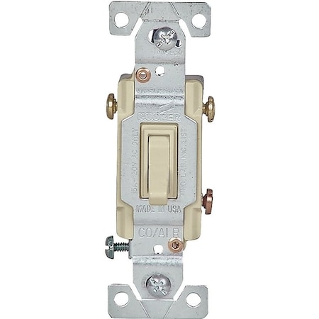 Eaton Wiring Devices 5223V7VBU Toggle Switch, 15 A, 120 V, Screw Terminal, Ivory 5223-7V-BU