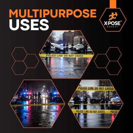 Xpose Safety Police Line Do Not Cross Tape Roll, 3 Mil, 3 Inch Wide x 1000 Feet, Yellow w/Black Letters PPLT-3M-1-X