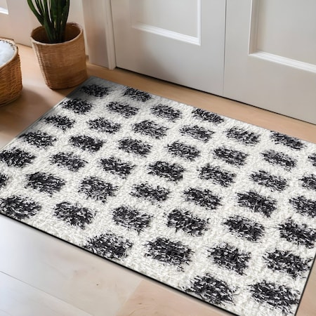 World Rug Gallery Scandinavian Arrow Shag Area Rug 2 ft x 3 ft Anthracite WR126ANTHRACITE2X3