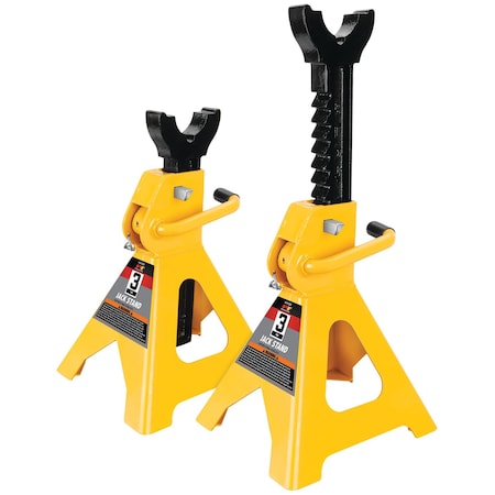 Performance Tool 3 Ton Jack Stands, Heavy Duty Steel, Ratchet Style, 12-17.25 in. Lift W41022