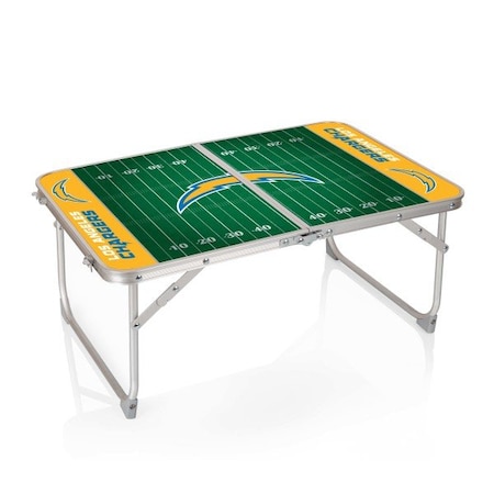 Picnic Time Family Of Brands Los Angeles Chargers - Concert Table Mini Portable Table, (Charcoal Wood Grain) 843-00-141-344-2