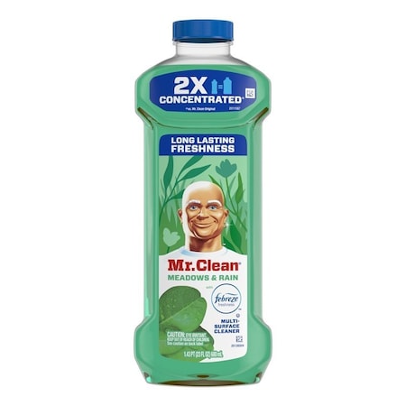 Mr. Clean 10726 All-Purpose Cleaner, 23 oz Bottle, Liquid, Meadows and Rain, Translucent 030772107263