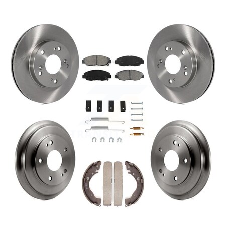 Transit Auto Front Rear Disc Brake Rotors Semi-Metallic Pads And Drum Kit 7Pc For Honda Civic K8S-102143