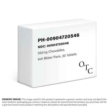 Major Pharmaceuticals Bismuth Subsalicylate, 262mg, Blister Pack, Chewable, 30PK 00904720546