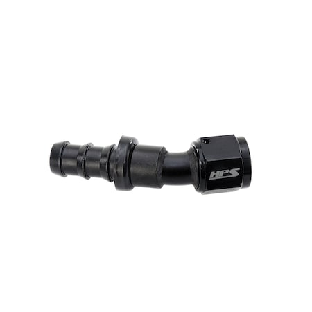 Hps Performance 30 Degree -12 Push-on Hose End to AN Female, Aluminum, Black 150-3012