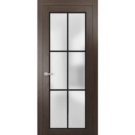 Sartodoors Solid French Door Frosted Glass Planum 2122 24x84 Solid Core Modern Interior PLANUM2122ID-CA-24 x 84-Butterfly