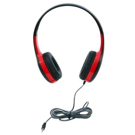 Califone On-Ear Headphones with 3.5mm Plug, Red & Black KH-08N RD