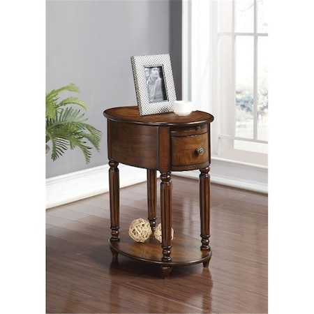 Acme 24 x 22 x 16 in. Peniel Side Table, Dark Oak 80506
