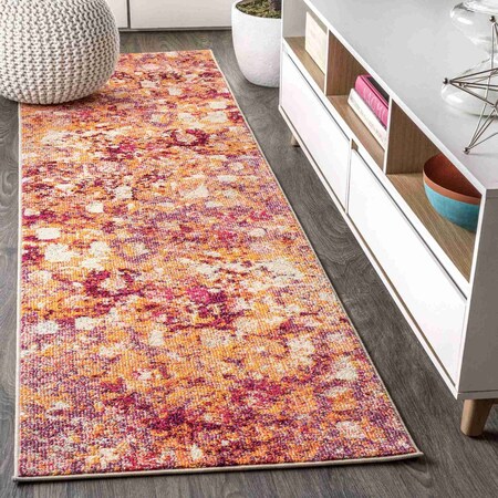 Jonathan Y Contemporary POP Modern Abstract Pink/Orange 2 ft. x 8 ft. Runner Rug CTP108C-28
