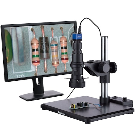 Amscope 0.7X-5X Zoom 3.1MP USB Digital Inspection Microscope With Ring Light H800-96S-ES3