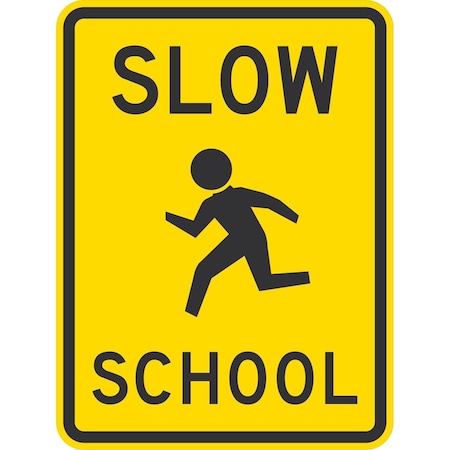 Lyle Slow School (W/Sym), 18x24, Non-Reflective, Yellow G-11238-NA_18x24
