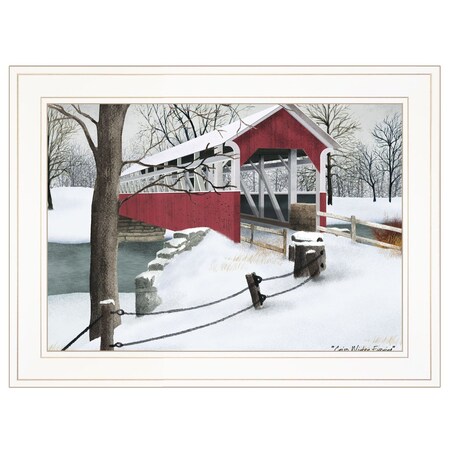 Homeroots Crisp Winter Evening 1 White Framed Print Wall Art 404476