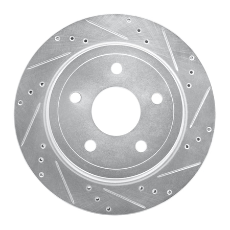 Dynamic Friction Co DFC Brake Rotor - Drilled and Slotted - Silver 631-40106L