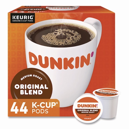 Dunkin K-Cup Pods, Original Blend, 0.37 oz, 44PK 5000380570