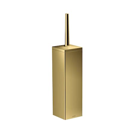 Axor Universal Rectangular Toilet Brush Holder, Wall-Mounted in Polished Gold Optic 42655990