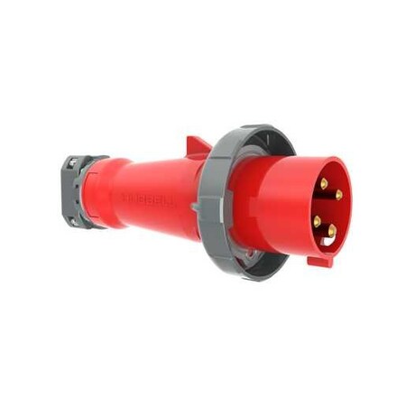 Hubbell IEC Pin & Sleeve, 60A 3-Phase 480V AC, 3-Pole 4-Wire, Male Plug, Watertight HBL460P7W