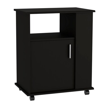 Homeroots 29in Black Wood Accent Cabinet With Single Door 535067