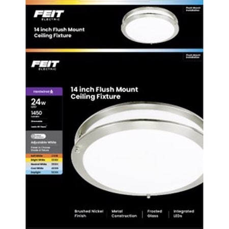 Feit Electric Brushed Nickel Ceiling Fixture 24W 14in FM14SAT/6WY/NK