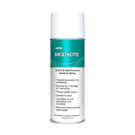 Molykote Dry Lubricant, 13.5 oz, Aerosol Spray Can, Mineral Oil Base, 842 Degrees F Max Op Temp, Gray 12082592