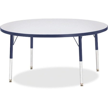 Jonti-Craft Berries Round Activity Table, 48 in. Diameter, E-height, Freckled Gray/Navy/Gray 6433JCE112