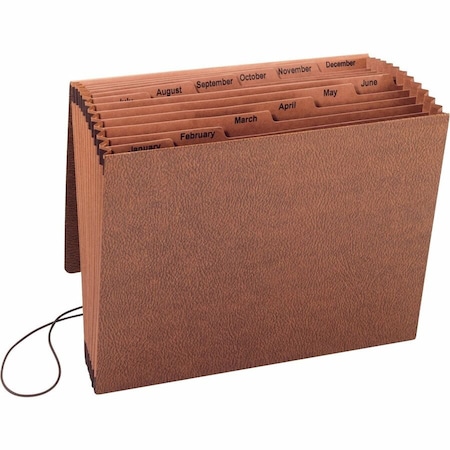 Business Source Expandable File Folders, Leather, Brown BSN23682