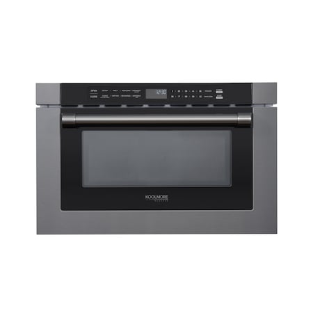 Koolmore Reserve 24 in. Stainless Steel Microwave Drawer, 1.2 Cu. Ft Capacity in Black KM-MD-1BSS